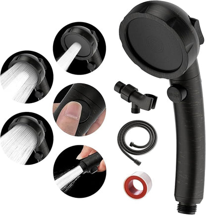 SINGSUO High Pressure Handheld Shower Head,On Off Switch(Oil Rubbed Bronze) | , Detachable Shower Head, 3 Spray Modes Shower Massager Handheld with Hose and Adjustable Angle Bracket