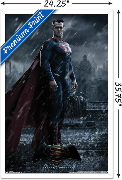 Trends International DC Comics Movie - Batman v Superman - Superman Wall Poster, 22.375" x 34", White Framed Version