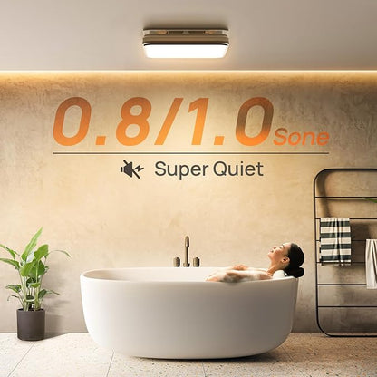 Consciot Bathroom Exhaust Fan with Light, 110/160 CFM Adjustable, 0.8/1.0 Sone, suitable for mounting hole 11.39 x 10.42 inches, Bath Ventilation Fan with 1500Lm LED Light 3CCT Selectable & Nightlight