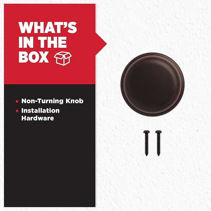 Kwikset Juno Dummy Door Knob, Single Sided Handle for Closets, French Double Doors, and Pantry, Venetian Bronze Non-Turning Interior Push/Pull Door Knob, with Microban Protection (Pack of 10)