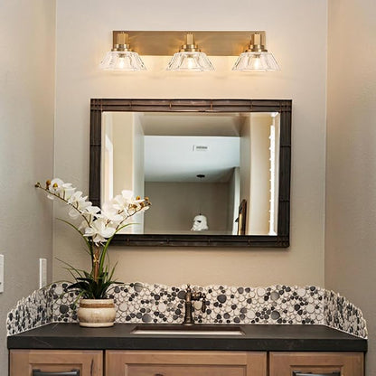 Vintage Bathroom Light Fixtures 3 Lights Vanity Light Matte Antique Brass Finish Vanity Light for Bathroom(13.2 pounds)