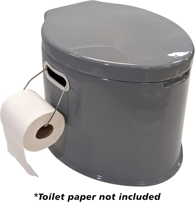 Portable Travel Toilet with Toilet Paper Holder and Removable Waste Bucket for Easy Cleaning, Lightweight Indoor or Outdoor Toilet for Camping, Road Trip, Boating - by SciencePurchase