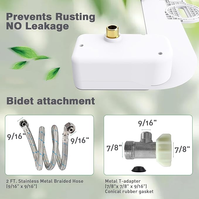 Bidet Attachment for Toilet - Non-Electric Self-Cleaning Dual Nozzles (Feminine & Rear Wash), Adjustable Water Pressure Control, Fresh Cold Water Sprayer