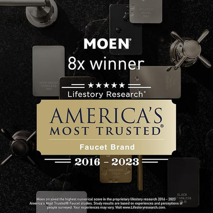 Moen Meena Matte Black One-Handle Single Hole Modern Bathroom Sink Faucet with Optional Deckplate and Drain Assembly, 84794BL