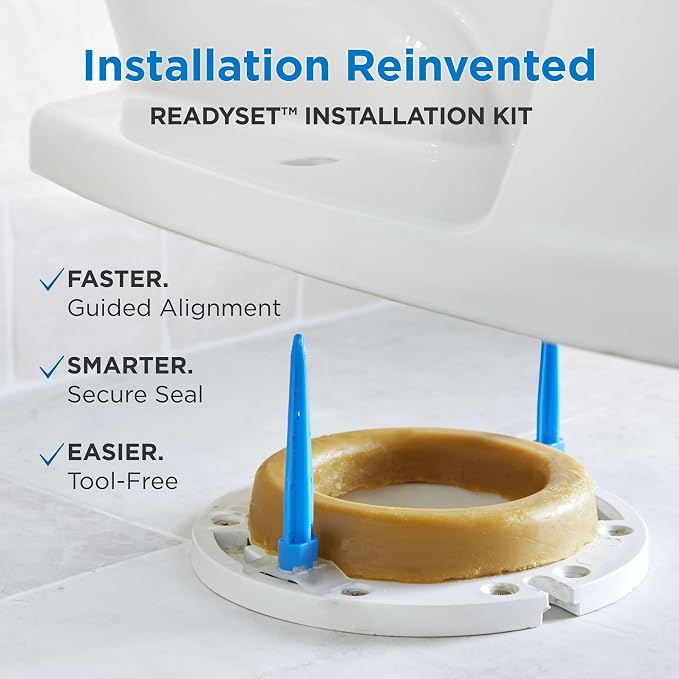 Gerber Viper Force Compact Elongated Two-Piece Toilet, Soft-Close, White | Strong flush, Space-saving design | Seat lifts off in seconds for easy cleaning | Tool-free install kit included