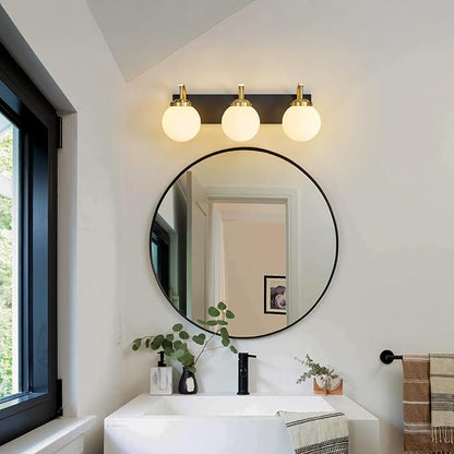 Bathroom Vanity Light Fixtures Over Mirror Modern Sand Black Gold 3 Lights Wall Sconce Vanity Light for Bathroom Lighting