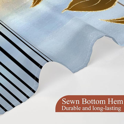 Mid Century Boho Shower Curtain Abstract Modern Minimalist Geometric Arch Bathroom Curtain Gold Leaves Aesthetic Waterproof Bath Decor Polyester Fabric with Hooks 72x72 inch