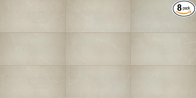 Daltile Perpetuo 12" x 24" Glazed Ceramic Flat Wall Tile in Satin Elegant Beige (8 pieces per carton) (15.52 sqft per carton)