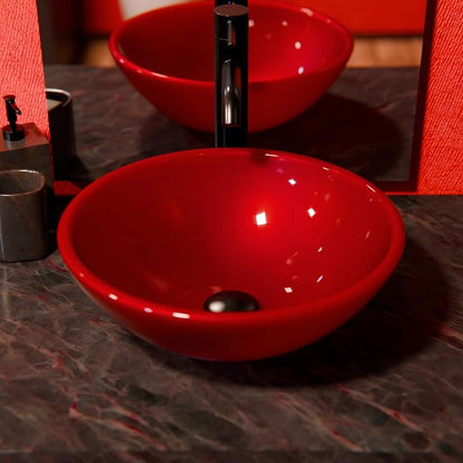 ROSSO Glass Vessel Bathroom Sink, TIG-8305