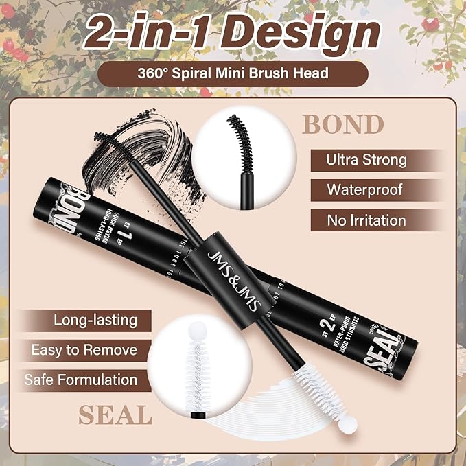 JMS&JMS Fairy Lash Clusters Kit Natural Cluster Lashes Invisible Band Manga Lashes with Lash Bond and Seal Eyelash Applictor Anime Lash Lash Extension Kit for Beginner (Fairy-8-18mix)
