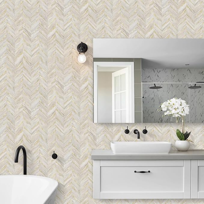 STICKGOO Herringbone Tile Peel and Stick Backsplash for Kitchen&Bathroom