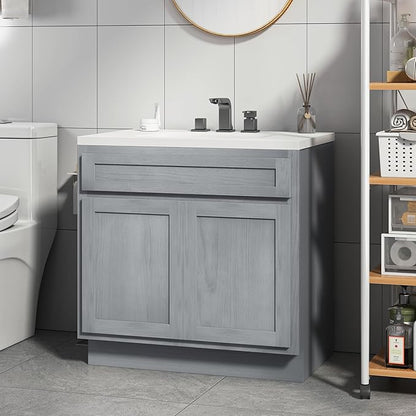 Vanity Art 39 Inch Double Shutter Door Bathroom Vanity Base Cabinet with Soft Closing Shaker Drawer, Strudy Floor Mount Storage Cabinet Organizer for Bedroom, Living Room, Kitchen, VA4039-S