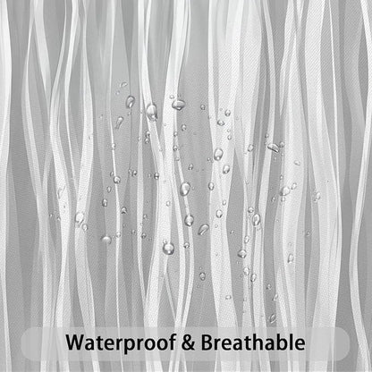 Moonslim Grey Ombre Shower Curtain, Modern Wavy Abstract Gray Striped Line Bathroom Curtain, Waterproof Fabric Bath Decor, 72 x 72 Inch