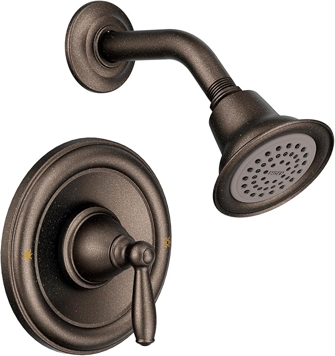 Moen Brantford Oil-Rubbed Bronze Posi-Temp Shower Trim Kit Featuring Showerhead and Shower Lever Handle, Valve Required, T2152EPORB
