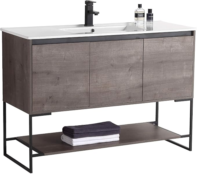 48 Inch Bathroom Vanity with Sink - Modern Knob Free Design, Elegant Space-Saving Solution for Your Bathroom - Durable, Bathroom Vanities for a Contemporary Look - Urbania Collection