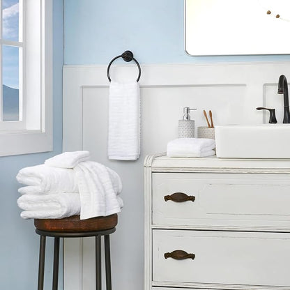 SKL Home CloudSoft Washcloth Set, 4-Piece, 100% Cotton Luxury, White | Premium spa-level quality. 520 GSM weight. Ultra plush & absorbent.