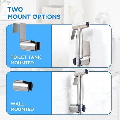 Handheld Bidet Sprayer for Toilet – Stainless Steel Adjustable Pressure Bidet Sprayer Kit with Brass T-Valve – Multipurpose Toilet Bidet Sprayer for Feminine Hygiene, Baby Cloth Diaper & Pet Wash