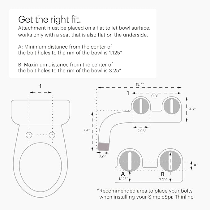 Brondell Bidet Attachment for Toilet SS-250 SimpleSpa Fresh Water Spray with Adjustable Water Pressure Side Arm Control, Slim Bidet Sprayer, Silver Knob (Dual Nozzle)