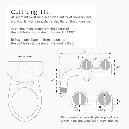 Brondell Bidet Attachment for Toilet SS-250 SimpleSpa Fresh Water Spray with Adjustable Water Pressure Side Arm Control, Slim Bidet Sprayer, Silver Knob (Dual Nozzle)
