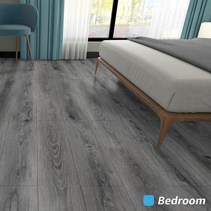 Art3d Wood Textured Peel and Stick Vinyl Floor Tiles, 40-Pack, Gray