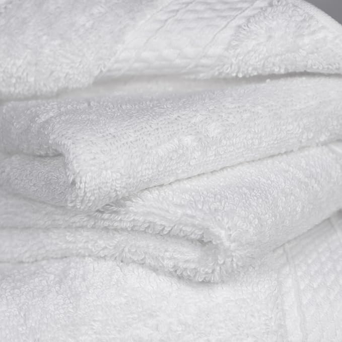 Superior Egyptian Cotton Plush & Absorbent, Bath Towel Set of 4, White | Quick Dry, Soft Luxury Towel Set, Bath Essentials for Bathroom, Guest Bath, Spa, 4 Piece Bath, Madeline Towels