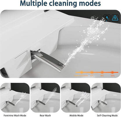 TOTTE Smart Toilet with Bidet Built-in, Auto Open/Close Lid, Auto Power 1000g MaP Flush, 1.28 GPF, One Piece Elongated Toilet with Instant Warm Water & Warm Air Dryer, Built-in Aroma