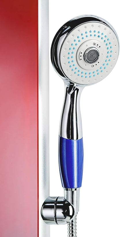 Blue Ocean 52" Aluminum SPA392R Shower Panel Tower System with Rainfall Shower Head and 8 Adjustable Massage Jets (Ruby Red)