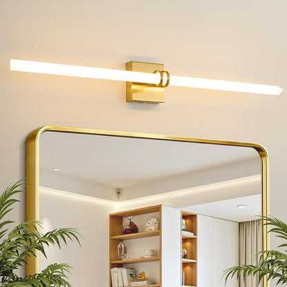 Gold Bathroom Light Fixture LED Vanity Light 37.4" 5CCT Wall Sconce | LED Dimmable Wall Light Modern 360° Lighting, 35W Hardwired Vanity Light for Bathroom Mirror, Flicker-Free Easy Install