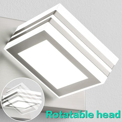 SOLFART LED Bathroom Lighting Fixtures - 5 Lights Modern Brushed Nickel Acrylic Vanity Lights for Mirror 32inch 24W