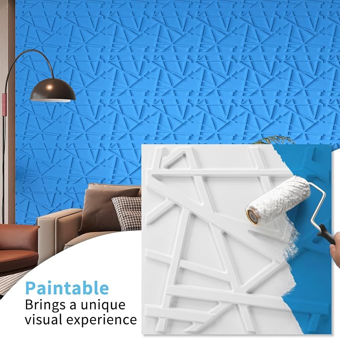 Art3d 20 Pack Decorative 3D Wall Panels, 19 Sq.Feet PVC Interior Wall Décor, 11.8"x11.8", White