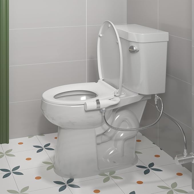 Bidet Attachment for Toilet Seat Water Pressure, Hygienic Bidets Attachment for Existing Toilets - Adjustable Fresh Water Pressure Dual Nozzle (Frontal & Rear Wash) Easy to Install,