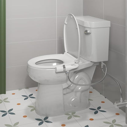 Bidet Attachment for Toilet Seat Water Pressure, Hygienic Bidets Attachment for Existing Toilets - Adjustable Fresh Water Pressure Dual Nozzle (Frontal & Rear Wash) Easy to Install,