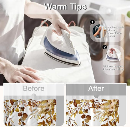 No Hook Shower Curtain and Liner Set, Yellow Eucalyptus 71x74 | Floral Design, with Snap in Liner, Waterproof, Machine Washable, Quick-Drying, for Hotel Bathroom