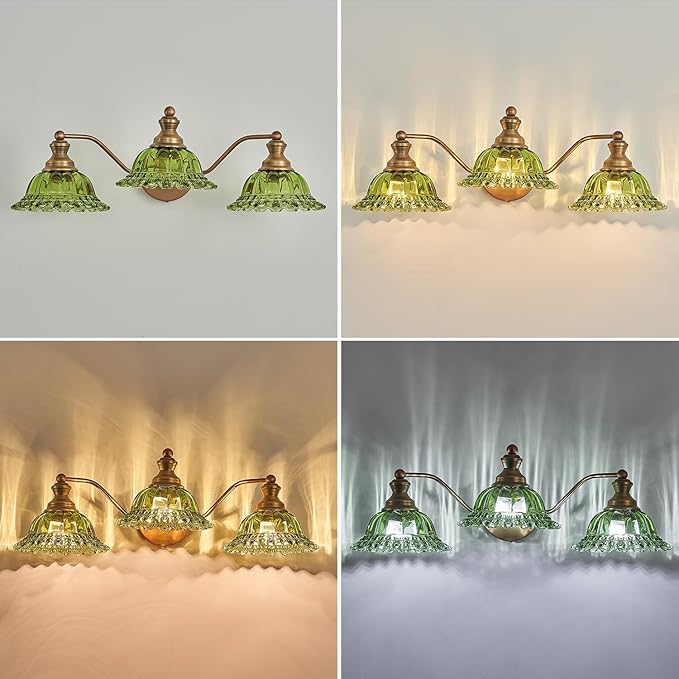 Vintage Green 3 Light Vanity Light Bathroom Light
