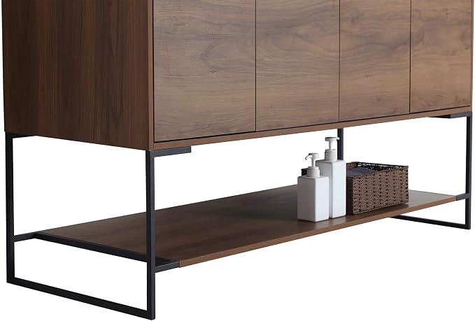 60 Inch Bathroom Vanity with Sink - Modern Knob Free Design, Elegant Space-Saving Solution for Your Bathroom - Durable, Bathroom Vanities for a Contemporary Look - Urbania Collection