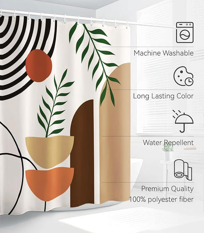 Shower Curtain for Bathroom Stall Boho Modern Cute Aesthetic Decorative Girly Waterproof Unique Art Elegant Girls Chic Print Design Teen Pretty Women Cortinas de Baño Bathtub 72 x72 Inch