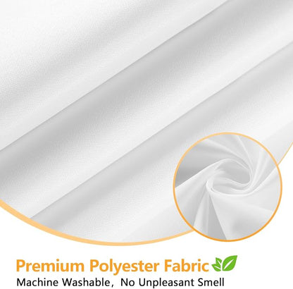 Seenus Waterproof Fabric Stall Shower Curtain Liner Long 36 x 78 inch, Washable Cloth Shower Liner with 2 Large Magnets, White Bathroom Shower Curtain for Single Stall