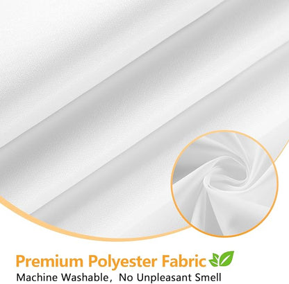 Seenus Extra Long Waterproof Fabric Shower Curtain Liner with 3 Large Magnets, 72 x 78 inch Long Cloth Shower Liner Machine Washable, White Lightweight Shower Curtain Long for Bathroom
