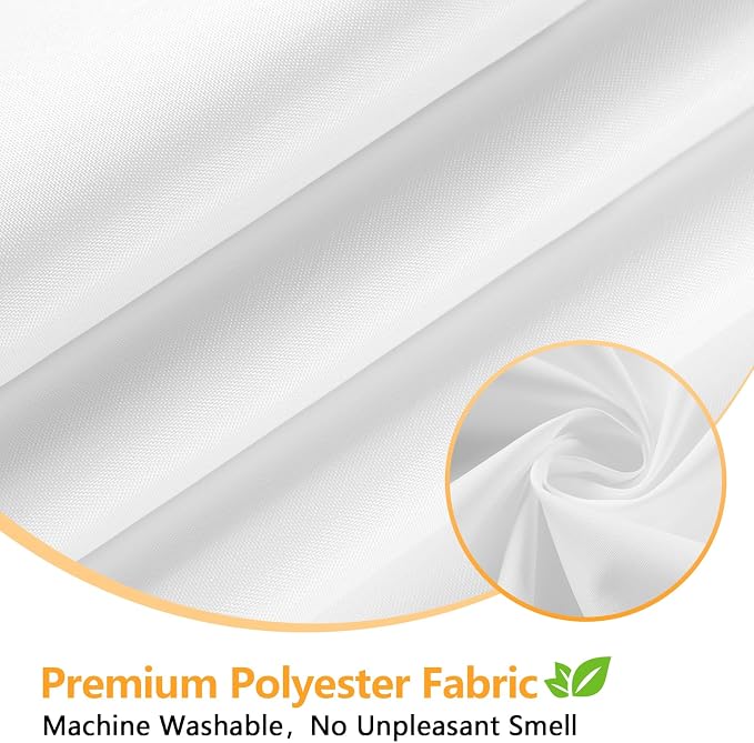 Seenus 60 x 72 inch Waterproof Fabric Shower Curtain Liner with 3 Large Magnets, 60'' Width Washable Cloth Shower Liner, Bathroom Lighweight Shower Stall Curtain White