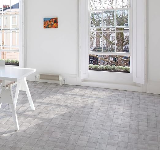 W&S 24-Sheets Peel and Stick Floor Tile, Warm Grey Stick on Backplash for Kitchen,Thicker Waterproof Luxury Flooring, Self Adhesive Faux Stone Wall Tile for Living Room,Bathroom,Bedroom