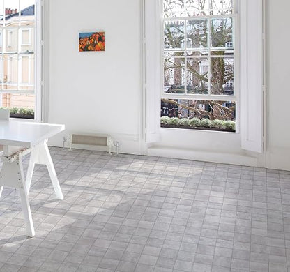 W&S 1-Sheet Peel and Stick Floor Tile, Warm Grey Stick on Backplash for Kitchen,Self Adhesive Faux Stone Wall Tile for Living Room,Bathroom,Bedroom, Thicker Waterproof