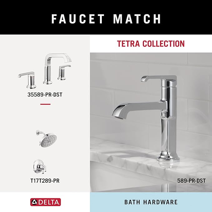 Delta Tetra (1-Pack) 18'' Towel Rack for Bathroom Polished Chrome Towel Bar for Bathroom Wall Towel Holder Rod Wall Mounted 78918