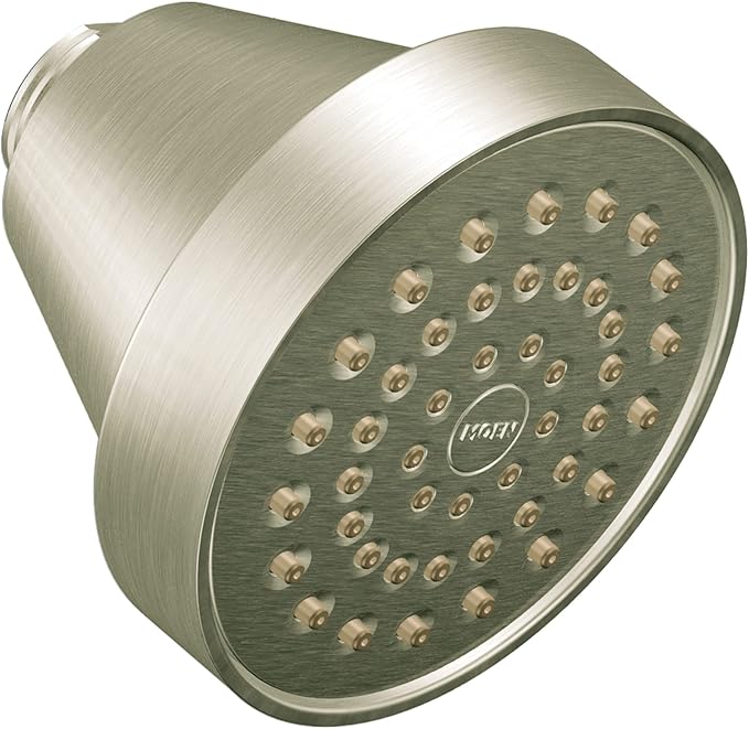 Moen Brushed Nickel One-Function 3-5/8" Diameter Spray Head Eco-Performance Showerhead, 6399EP15BN