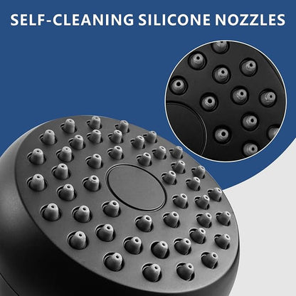 High Pressure Rain Shower Head, 3 Inch Anti-Clog Self-Cleaning Silicone Jets, 2.5 GPM with 1.8 GPM Flow Restrictor, Easy Install for Low Water Pressure, Hotel SPA Experience (Chrome)