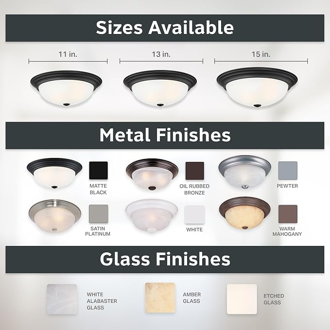 DESIGNERS FOUNTAIN Reedley 2-Lights Flush Mount Ceiling Light, 11 Inch Lighting Fixture for Kitchen, Bedroom, Bathroom, and Hallway, Matte Black with Etched Glass, 1257S-MB-W