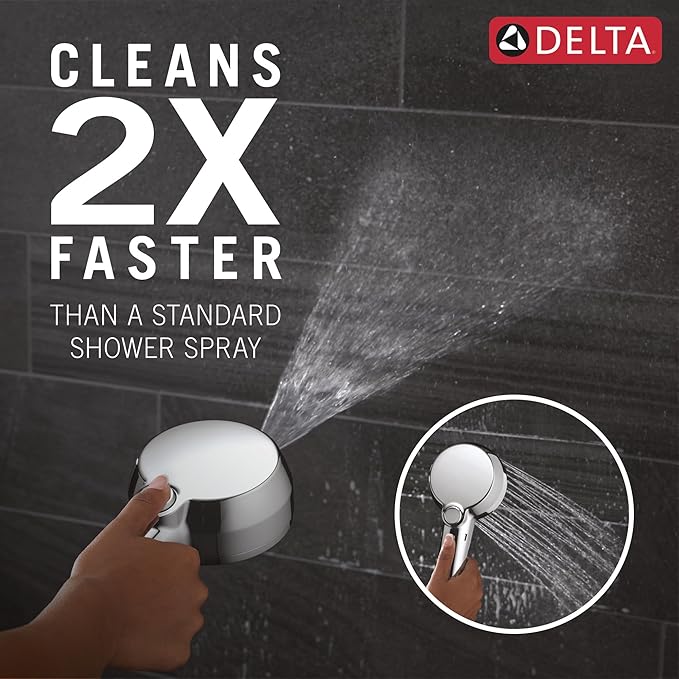Delta 5-Setting In2ition 2-in-1 Dual Shower Head with Handheld High Pressure ProClean Spray, Chrome Detachable Shower Head with Hose, 1.75 GPM Flow Rate, Chrome 75548