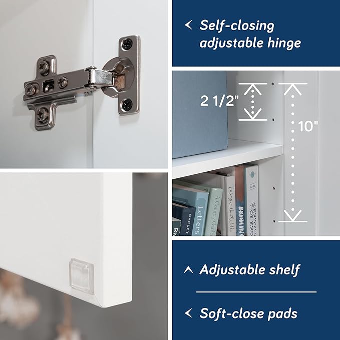 Sauder Homeplus Hanging Cabinet, White Finish