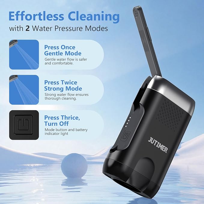 Electric Portable Travel Bidet with 260ml/380ml Tank, Dual Spray | Handheld Peri Bottle for Postpartum Care, Hemorrhoid Relief & Travel, USB Rechargeable Bidet Sprayer for Camping.