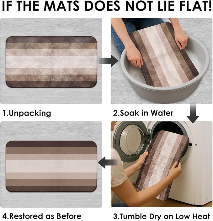 Bathroom Sets with Shower Curtain and Rugs, 4 Pcs, Abstract Ombre | Striped Modern Lines Bathroom Decor Set with Toilet Lid Cover, Non-Slip Bath Mats and Accessories 12 Hooks