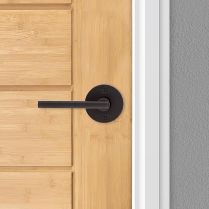 Kwikset Halifax Dummy Door Handle, Single Sided Round Lever for Closets, French Double Doors, and Pantry, Venetian Bronze Non-Turning Reversible Interior Push/Pull Lever, with Microban Protection